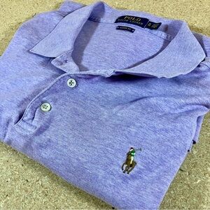 Polo Ralph Lauren Mens Reg XL Light Purple Polo Shirt Cotton Flesh Pony Preppy